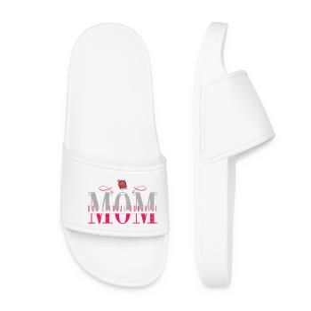 Mom Love Design mit Best Mom Abzeichen - Frauen Badelatschen - Weiß - Vorne