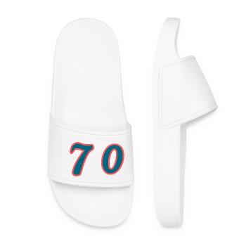 70. 70 ANS. 70e ANNIVERSAIRE. ANNIVERSAIRE 70 ANS. - Claquettes Femme - blanc - Devant