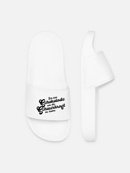 Chocolate Gravity Test - Women’s Pool Sliders - white