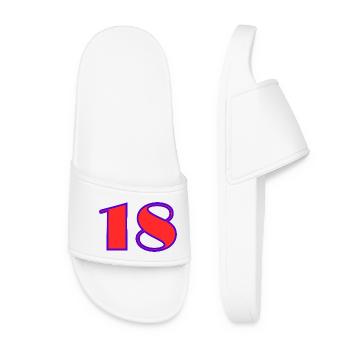 18. 18 ANS. 18e ANNIVERSAIRE. ANNIVERSAIRE 18 ANS. - Claquettes Femme - blanc - Devant