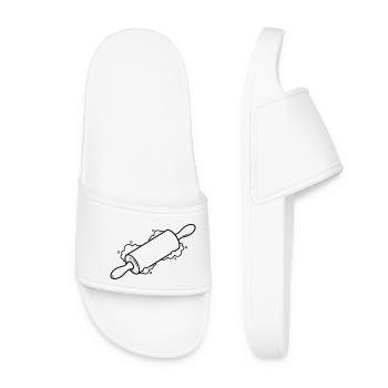 Rolling Pin Baking Roll Flour Outline - Women’s Pool Sliders - white - Front