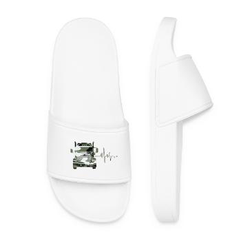 Camouflage Truck - Women’s Pool Sliders - white - Front