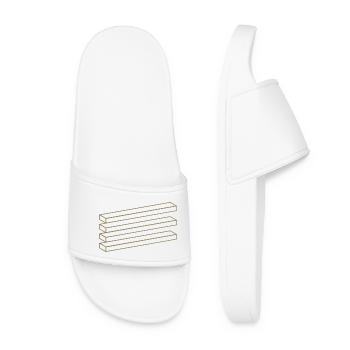 Optical Illusion Geometry Minimalist Puzzle - Women’s Pool Sliders - white - Front