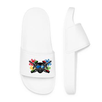 Graffiti helmet with paint splash - Women’s Pool Sliders - white - Front