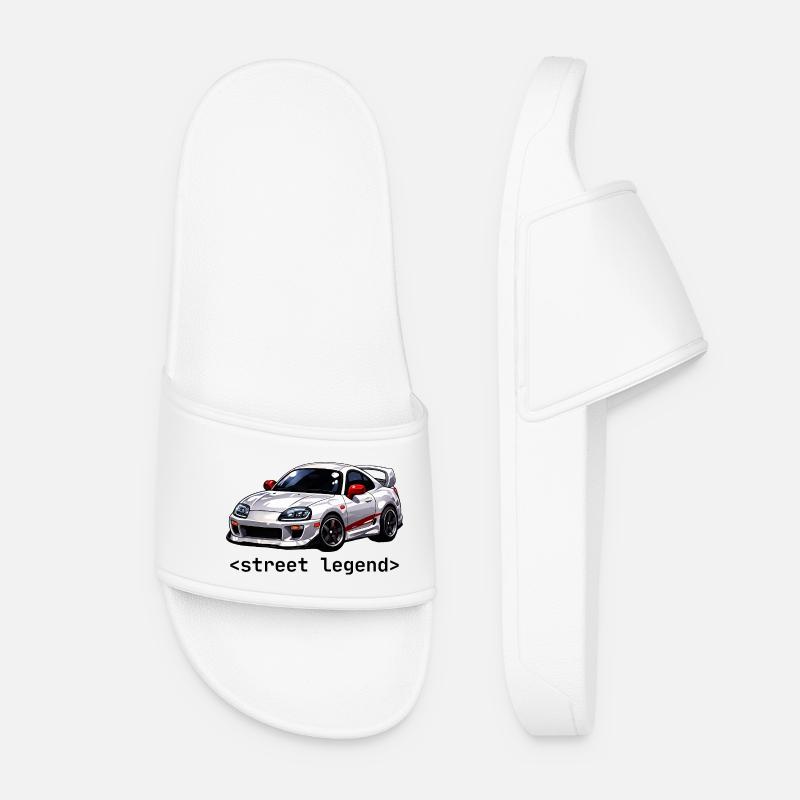 90s JDM Street Legend - Women’s Pool Sliders - white