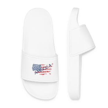 Lettrage du drapeau américain - Claquettes Femme - blanc - Devant