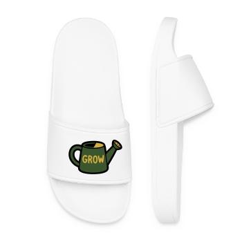 Watering Can Grow Gardening Gardener Plants - Women’s Pool Sliders - white - Front