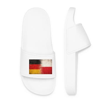Germany Poland Friendship Grunge Flag - Women’s Pool Sliders - white - Front
