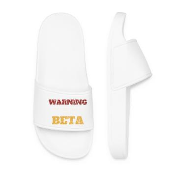 Warning Talks About Beta - Women’s Pool Sliders - white - Front