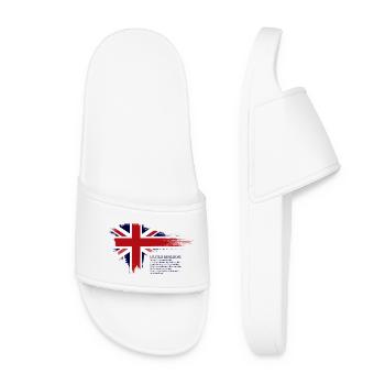 Pinselstrich Union Jack Flagge - Frauen Badelatschen - Weiß - Vorne