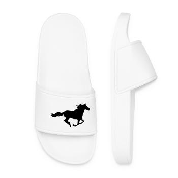 Horses, horse, riding,pony, cowboy, trot, Gallop - Women’s Pool Sliders - white - Front