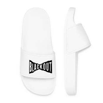 blackout black hard rock n roll guitar - Women’s Pool Sliders - white - Front