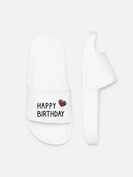 HAPPY BIRTHDAY. HAPPY BIRTHDAY. - Women’s Pool Sliders - white