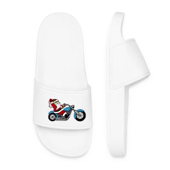Santa Motorrad-Design mit Schnee - Frauen Badelatschen - Weiß - Vorne
