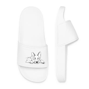Chien de berger - Claquettes Femme - blanc - Devant