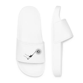 Main avec machine à souder et étincelle d’incendie - Claquettes Femme - blanc - Devant