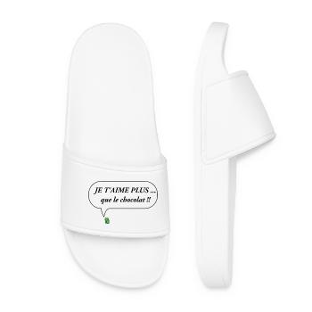 JE T AIME PLUS que le chocolat - Claquettes Femme - blanc - Devant