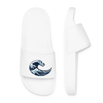 La Grande Vague au large de Kanagawa | Katsushika Hokusai - Claquettes Femme - blanc - Devant