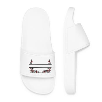 Flower decoration banner - Women’s Pool Sliders - white - Front