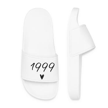 1999 Herzgeburtstag - Frauen Badelatschen - Weiß - Vorne