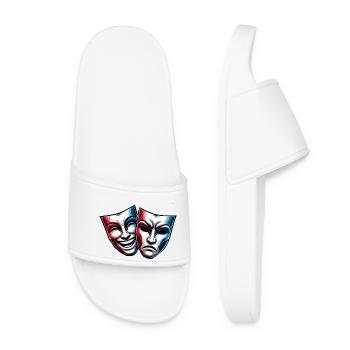 Theatre Masks Theatre Cheerful Sad - Women’s Pool Sliders - white - Front