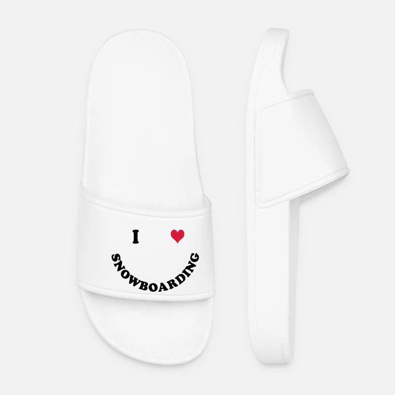 I love Snowboarding - Women’s Pool Sliders - white