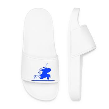 Unicorn rides fast gallop cute silhouette horse - Women’s Pool Sliders - white - Front