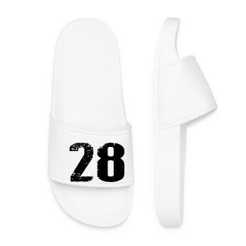 28 Number Jersey - Women’s Pool Sliders - white - Front