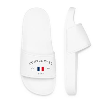 Courchevel Frankreich – Urlaub Souvenir & Geschenk - Frauen Badelatschen - Weiß - Vorne