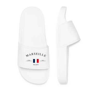Marseille, France – Souvenir et cadeau de vacances - Claquettes Femme - blanc - Devant
