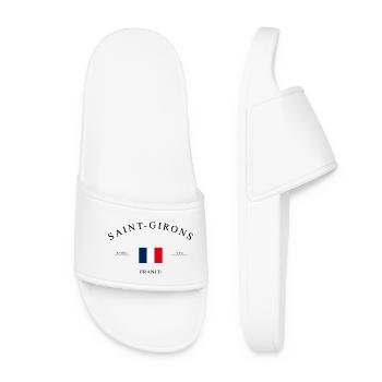 Saint-Girons Frankreich Urlaub Souvenir & Geschenk - Frauen Badelatschen - Weiß - Vorne