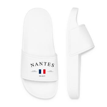 Nantes France – Holiday Souvenir & Gift - Women’s Pool Sliders - white - Front