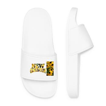 New Birth Sunflower Drawings - Women’s Pool Sliders - white - Front