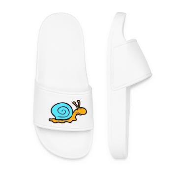 snail shell snail slug smiles sweetly - Women’s Pool Sliders - white - Front