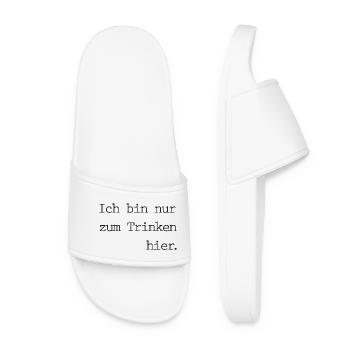 Slogan de consommation d’alcool - JE NE SUIS LÀ QUE POUR BOIRE - Claquettes Femme - blanc - Devant