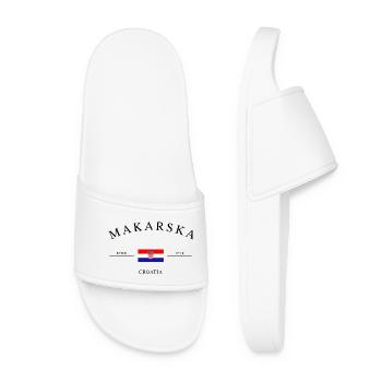 Makarska Kroatien – Urlaub Souvenir & Geschenk - Frauen Badelatschen - Weiß - Vorne
