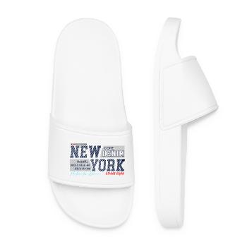 New York Street Style Denim Design - Women’s Pool Sliders - white - Front