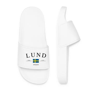 Lund Sweden – Holiday Souvenir & Gift - Women’s Pool Sliders - white - Front