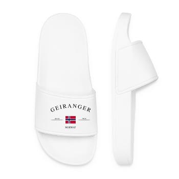 Geiranger Norway – Holiday Souvenir & Gift - Women’s Pool Sliders - white - Front