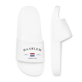 Haarlem, Pays-Bas – Souvenir et cadeau de Noël - Claquettes Femme - blanc - Devant