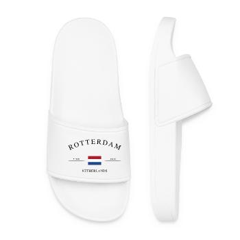 Rotterdam Netherlands – Holiday Souvenir & Gift - Women’s Pool Sliders - white - Front