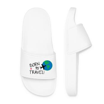 Born to Travel Globe - Women’s Pool Sliders - white - Front