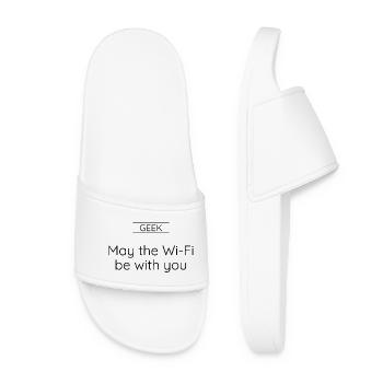 GEEK – Möge das WLAN mit dir sein. - Frauen Badelatschen - Weiß - Vorne