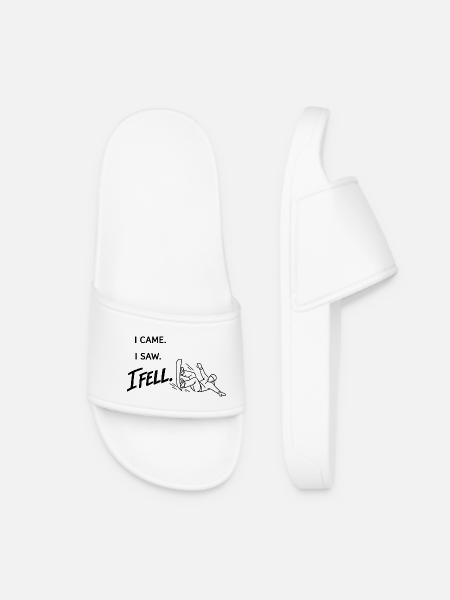Je suis venu. J’ai vu. Je suis tombé. – Art minimal du snowboard - Claquettes Femme - blanc