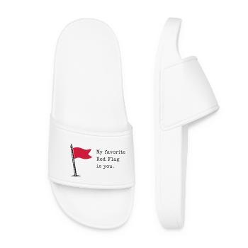 Mon signal d’alarme préféré, c’est toi. Valentine - Claquettes Femme - blanc - Devant