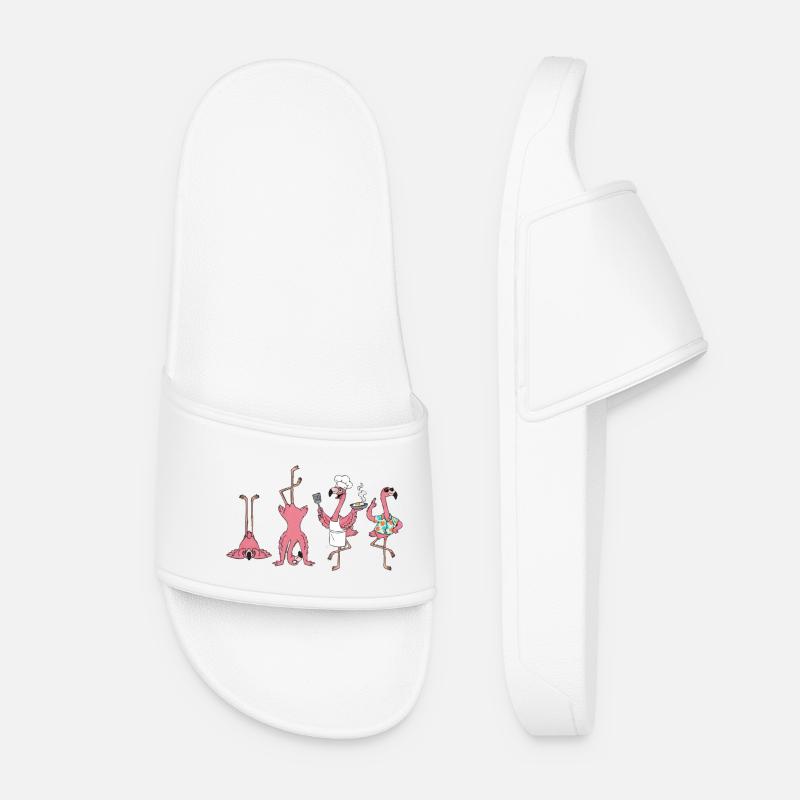 Flamingos: chef and kitchen coach - Women’s Pool Sliders - white