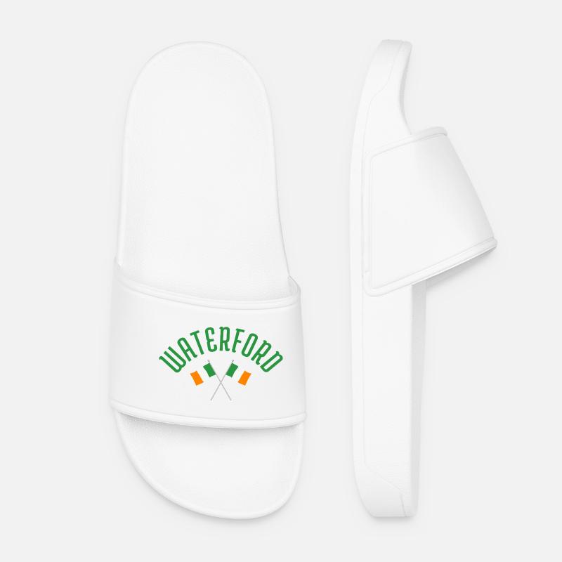 Waterford Irish Flags Emblem - Women’s Pool Sliders - white