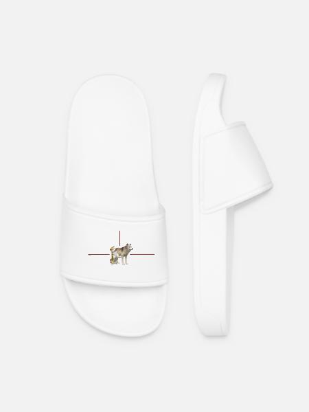 Duo dogs in red frame - Women’s Pool Sliders - white