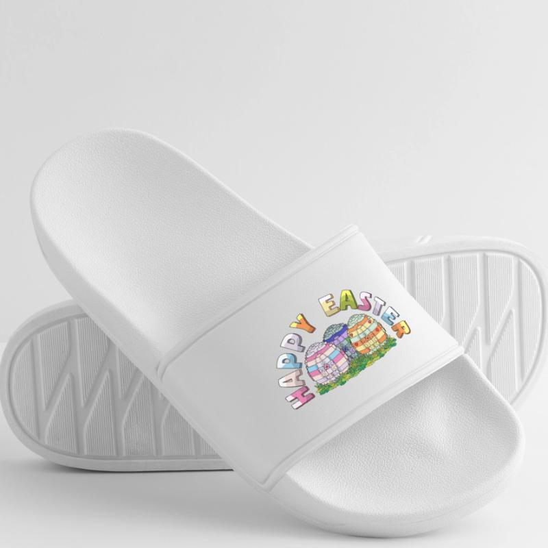 Happy Easter Brick Builder Easter Eggs Bricks Women’s Pool Sliders