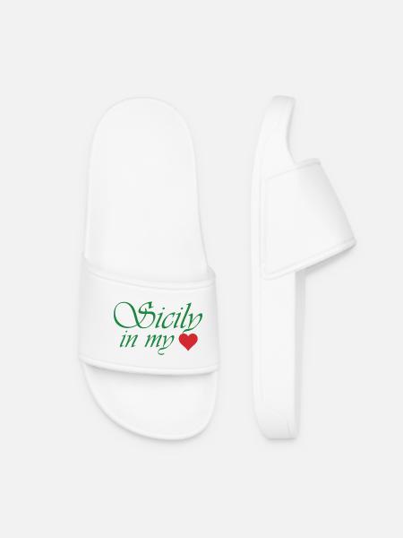 Sicily in my Heart - Women’s Pool Sliders - white